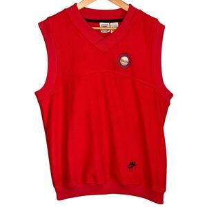 Vintage 90s Nike Men's XL Golf Vest Red Fleece "Payless Celebrity Golf Classic"